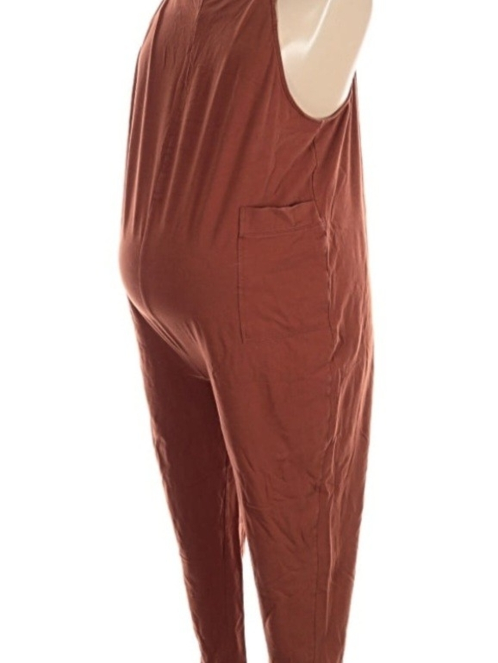 Sleeveless Rust Maternity Jumpsuit